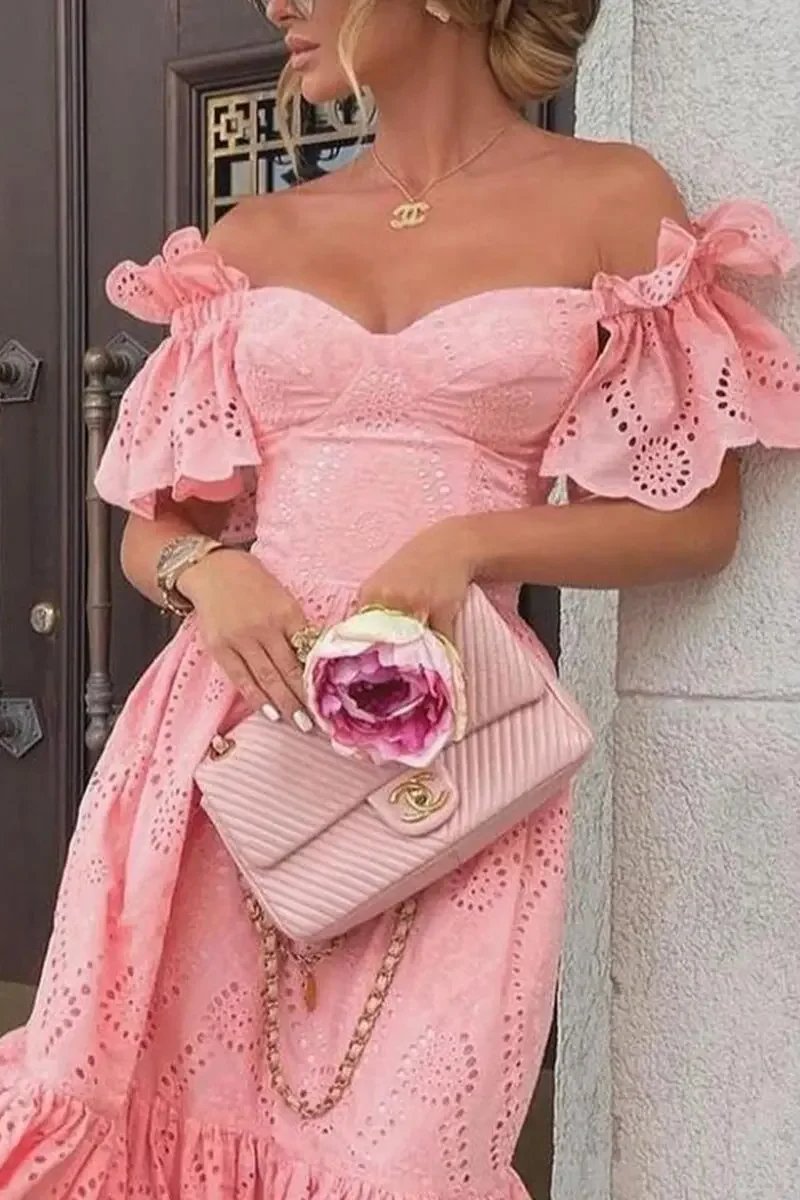Anna-Berg | Pink Off-Shoulder Dress