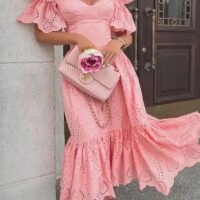 Anna-Berg | Pink Off-Shoulder Dress