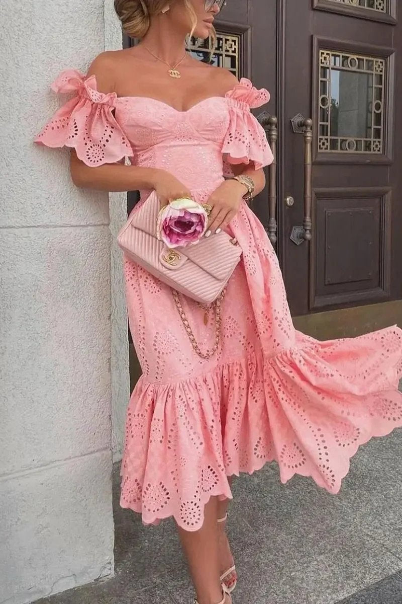 Anna-Berg | Pink Off-Shoulder Dress