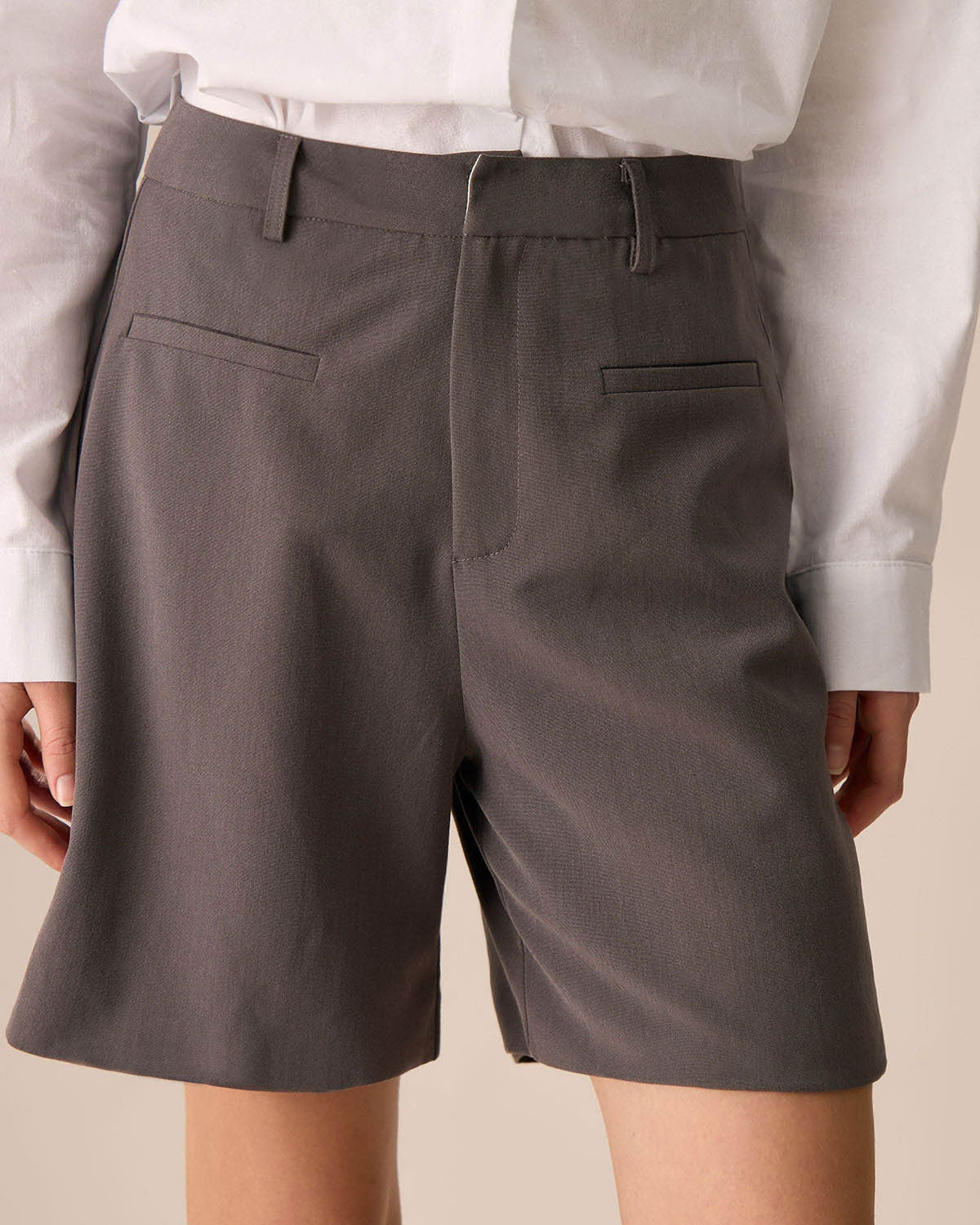 Anna-Berg | Women's Wide-leg Shorts, Coffee, Cotton
