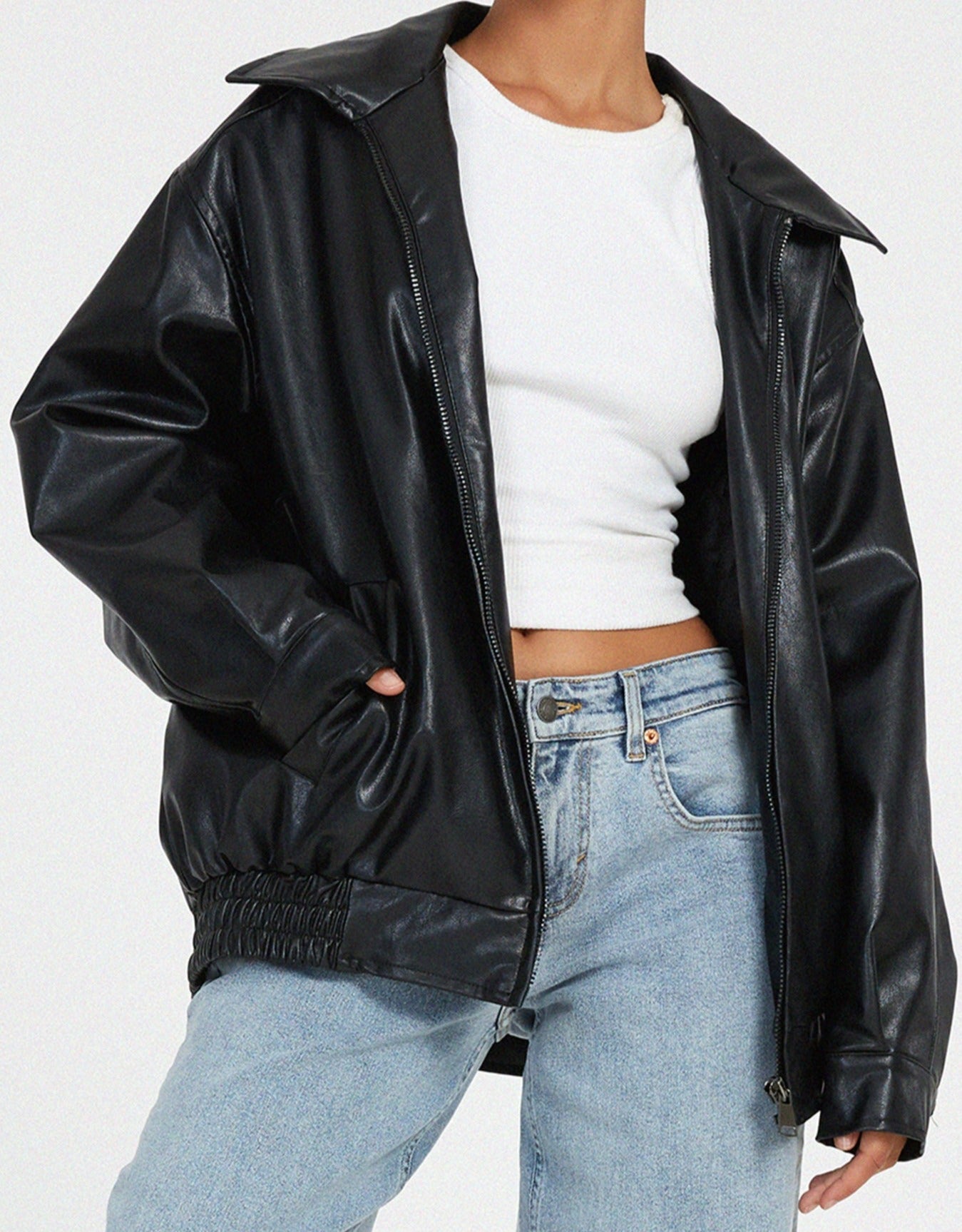 Anna-Berg | Elegant Oversized Leather Jacket for a Modern Look