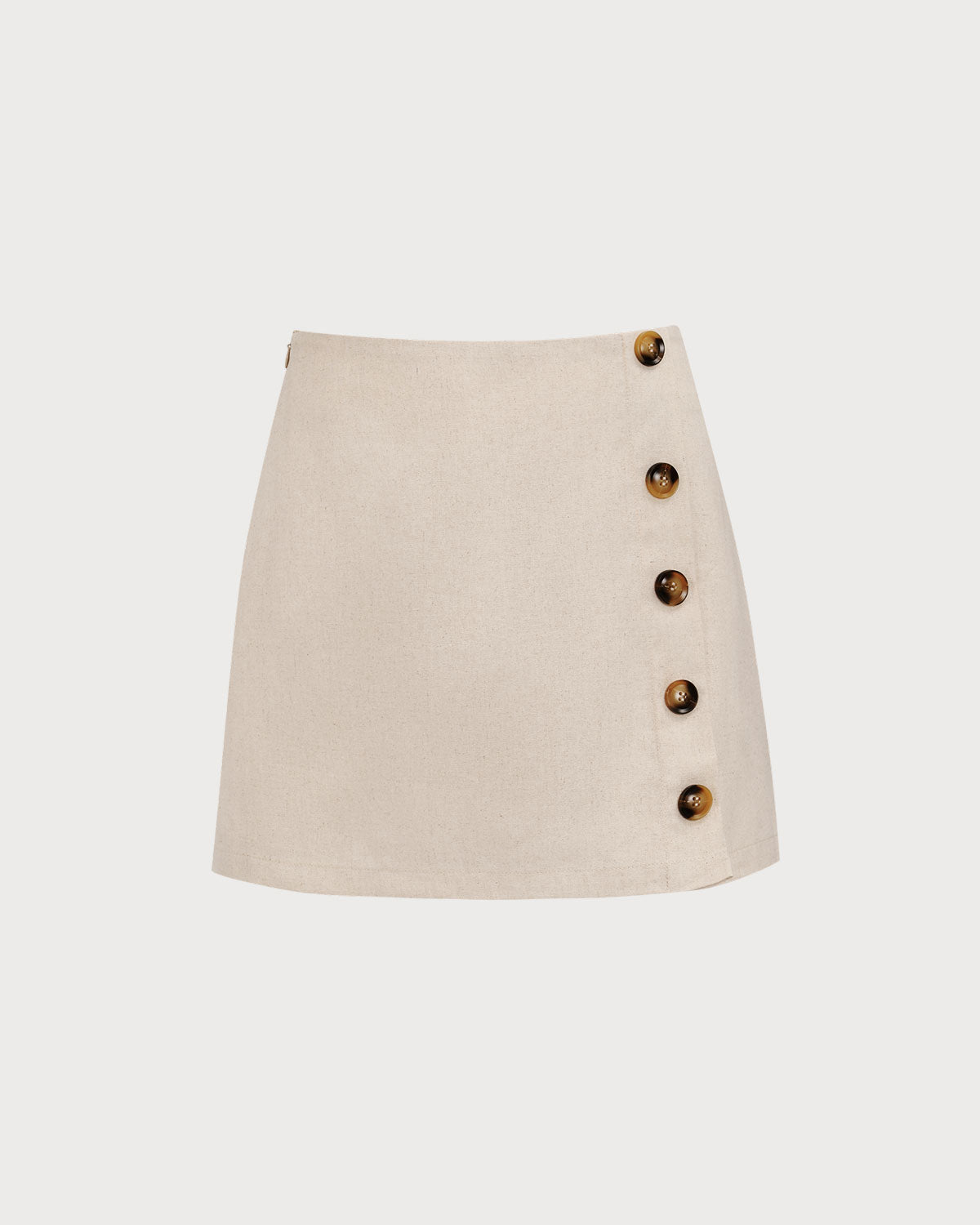Anna-Berg | High-Waisted Cotton Mini Skirt for Women in Beige