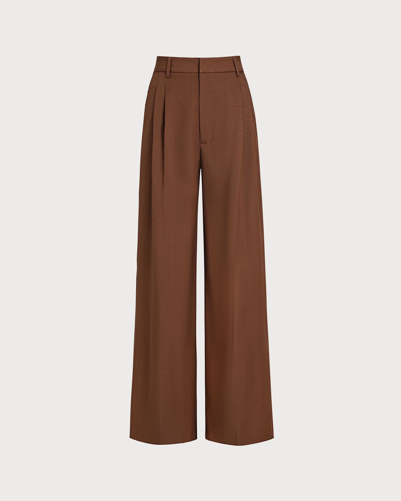 Anna-Berg | Natural Waisted Straight Pants for Women in Caramel