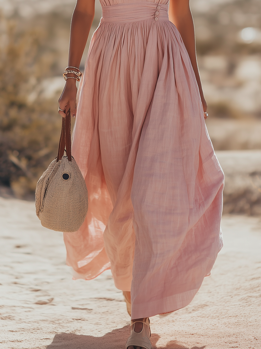 Anna-Berg | Bohemian West Resort Elegant Sleeveless Dress