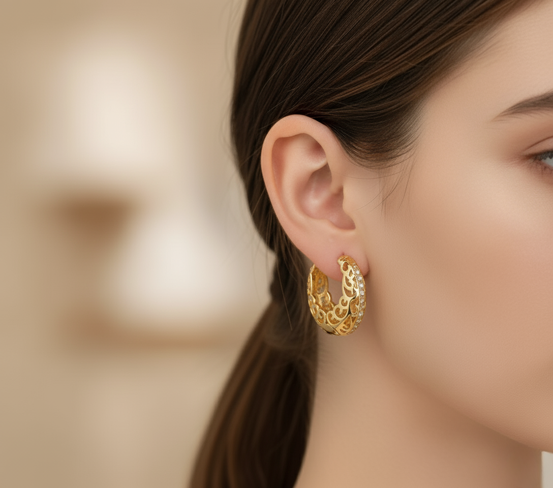 Minimalist Mandala Earrings in Gold