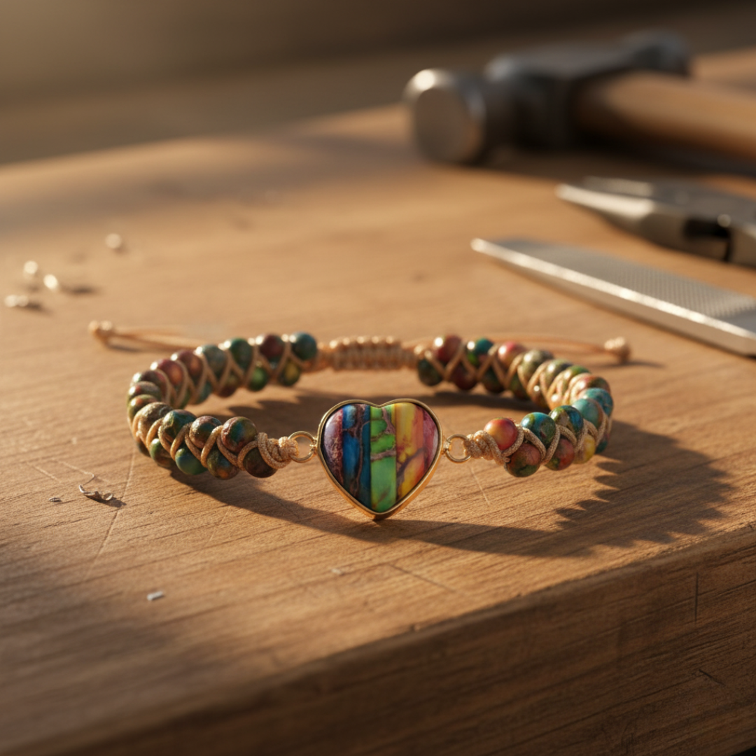 Colorful Heart Leather Bracelet