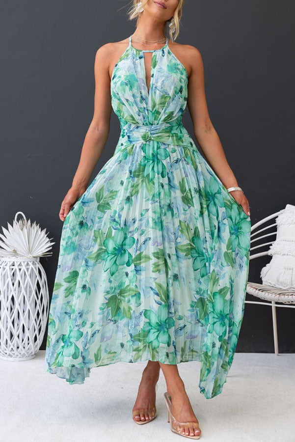 Anna-Berg | Modern Floral Maxi Dress With Tie for a Polished Look