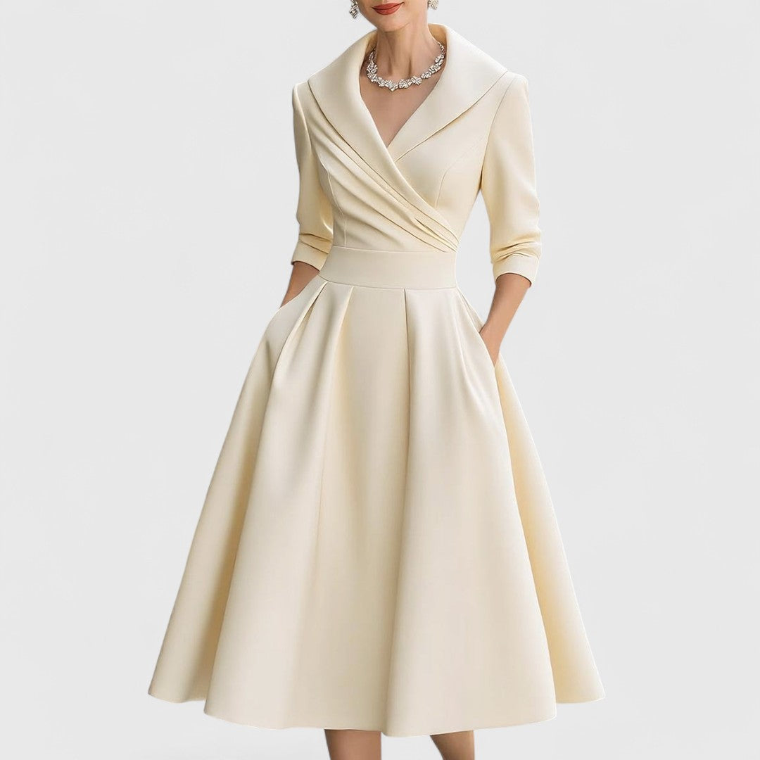 Anna-Berg | Flowing Midi Flared With Wrap Neckline Made to Turn Heads