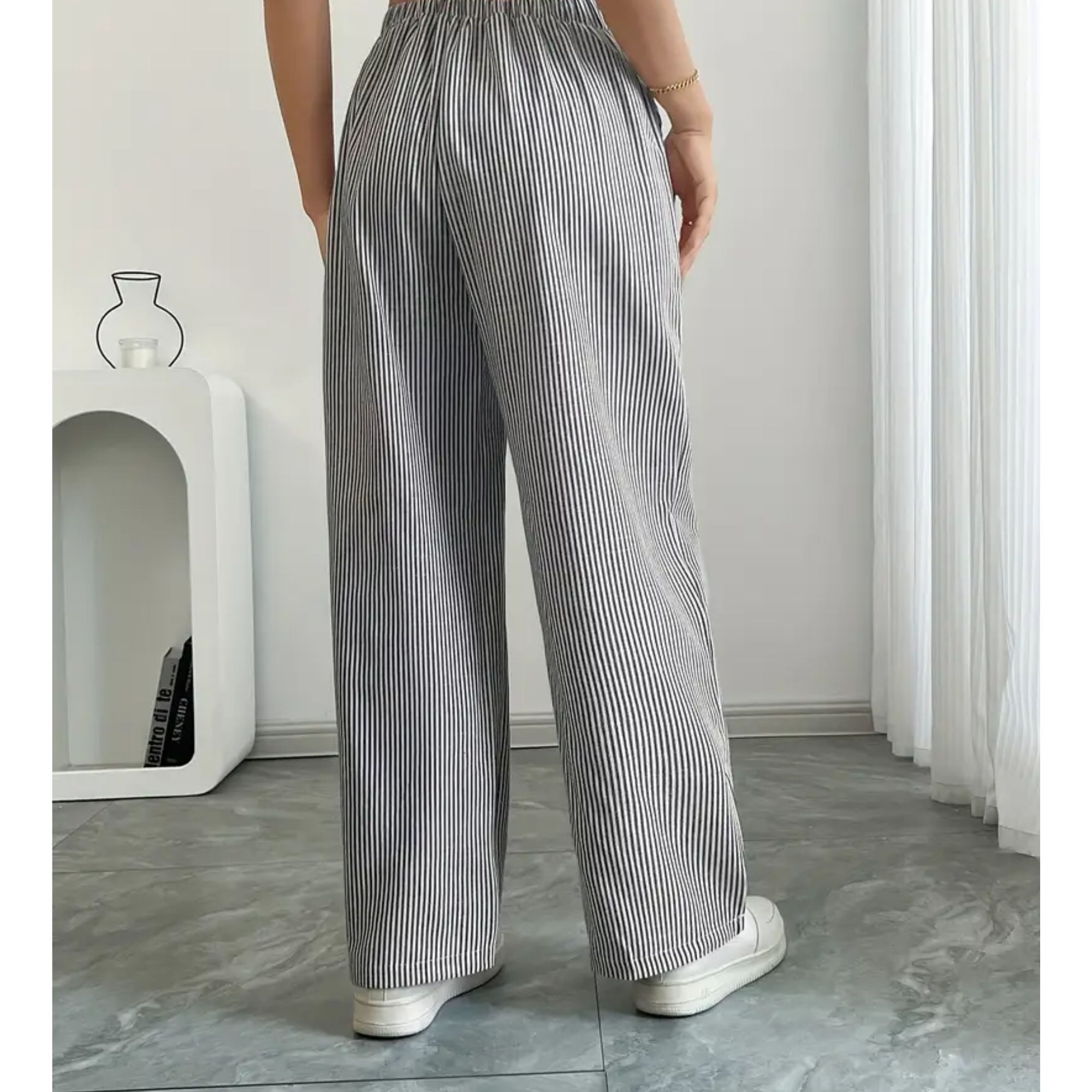 Anna-Berg | Modern Striped Pant With Pockets for Effortless Elegance
