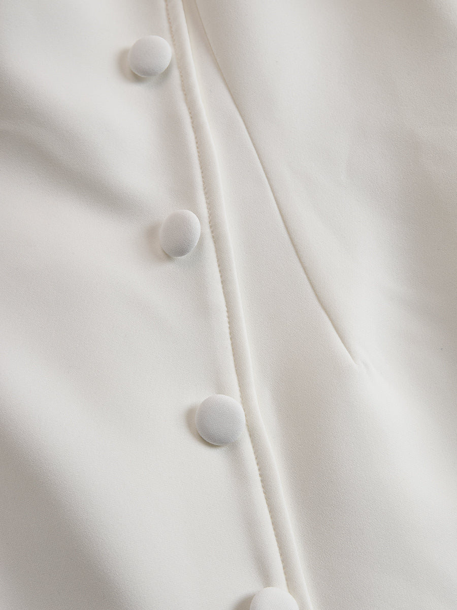 Anna-Berg | Elegant Asymmetrical Buttoned Dress