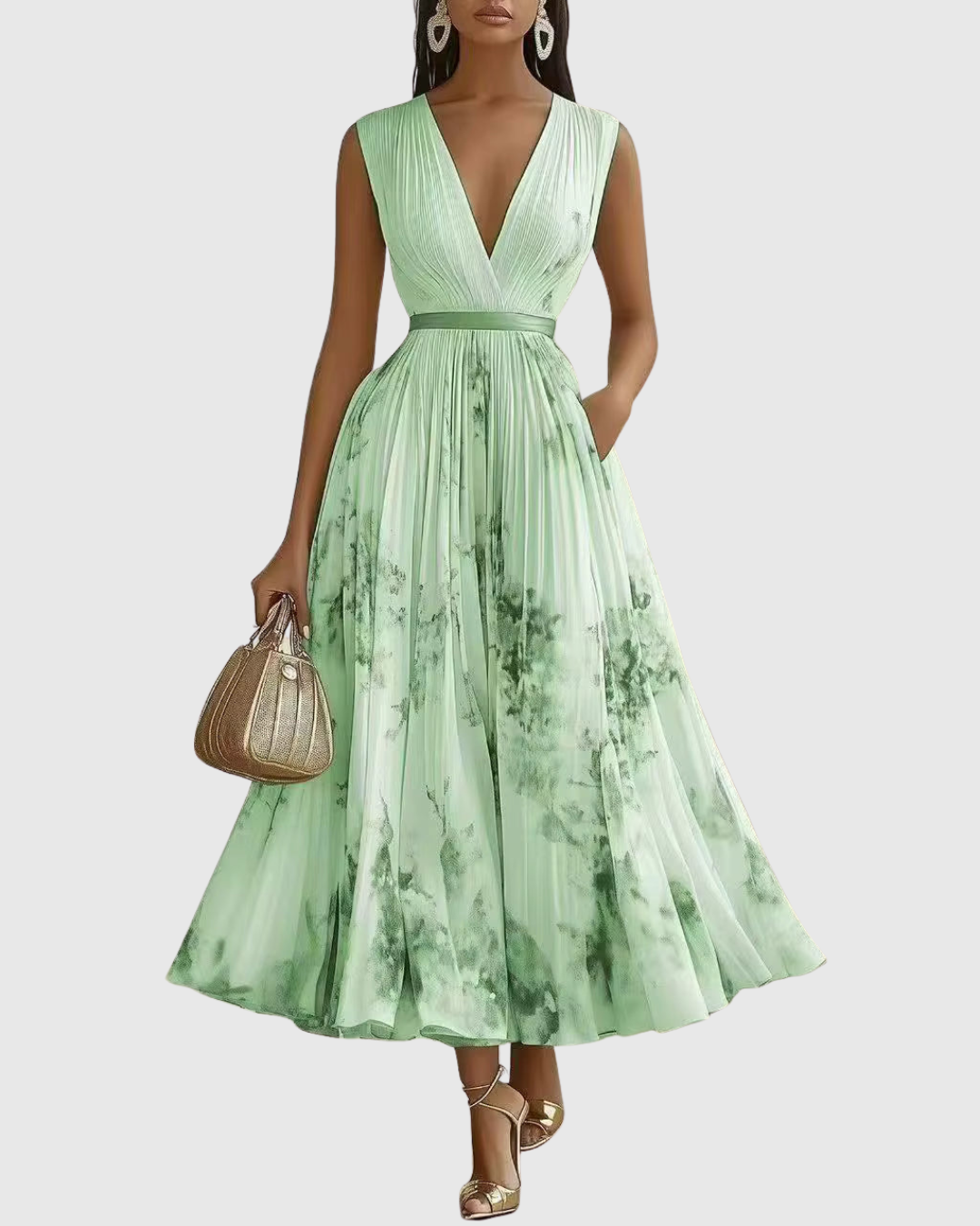 Anna-Berg | Elegant Pleated Maxi Dress Made to Turn Heads