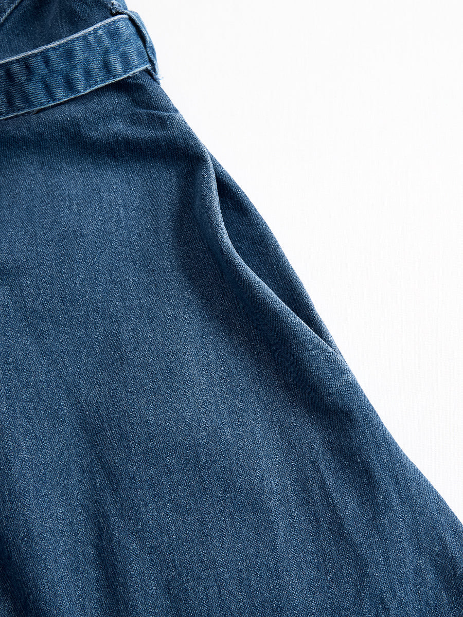 Anna-Berg | Elegant Zippered Belted Denim Midi Dress