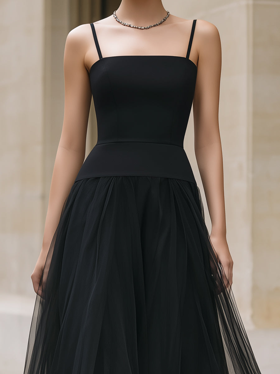 Anna-Berg | Elegant Black Tiered Tulle Dress