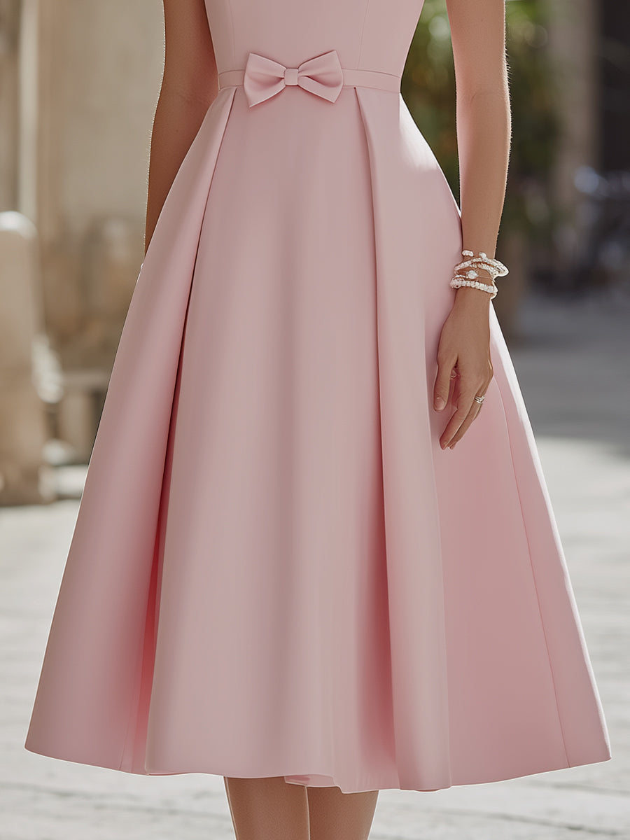 Anna-Berg | Pleated Waist Sleeveless A-Line Dress