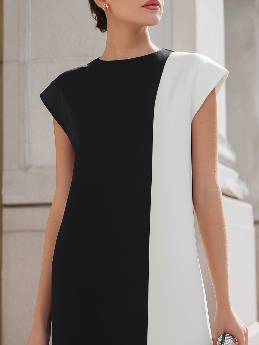 Anna-Berg | Contrast Panel Structured Dress