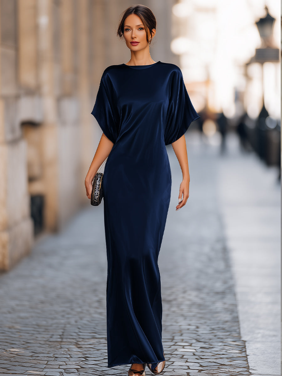 Anna-Berg | Relaxed Batwing Sleeve Fluid Column Dress
