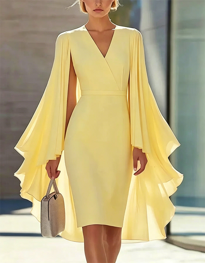 Anna-Berg | Pink Cape Style Dress