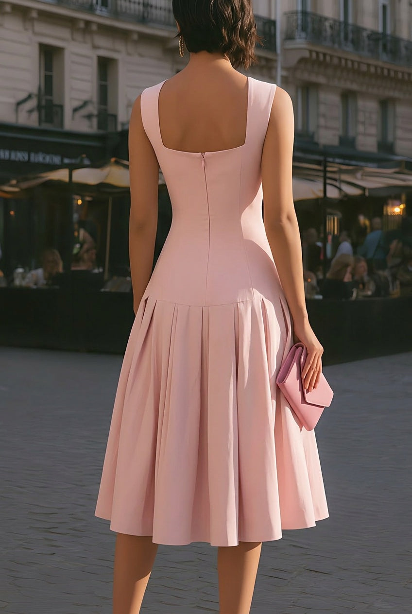 Anna-Berg | Structured Square Neck Sleeveless Dress