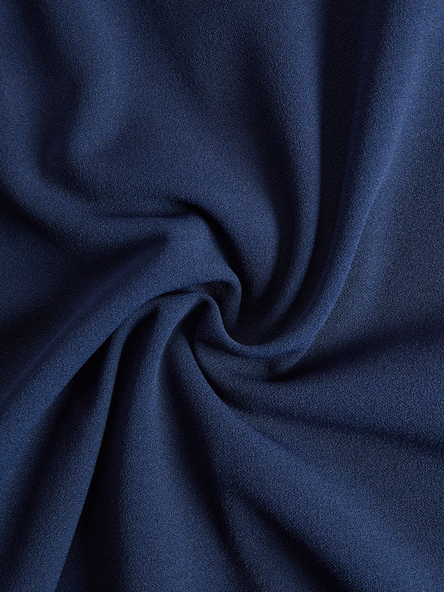 Anna-Berg | Elegant Navy Blue Batwing Sleeve Midi Sheath Dress