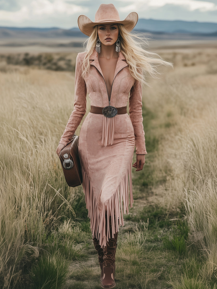 Anna-Berg | Pink Tassel Casual Dress