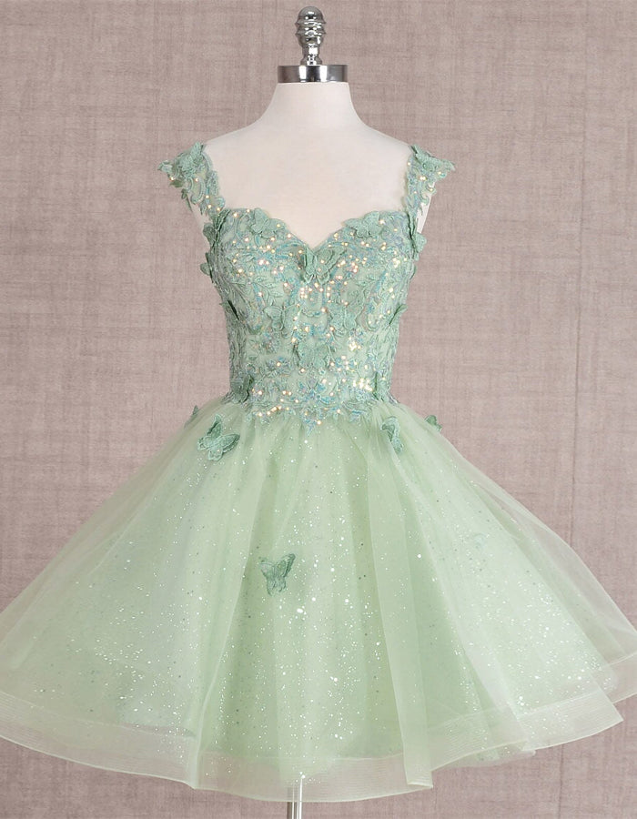 Anna-Berg | Mint Green Tulle Cocktail Sleeveless Dress