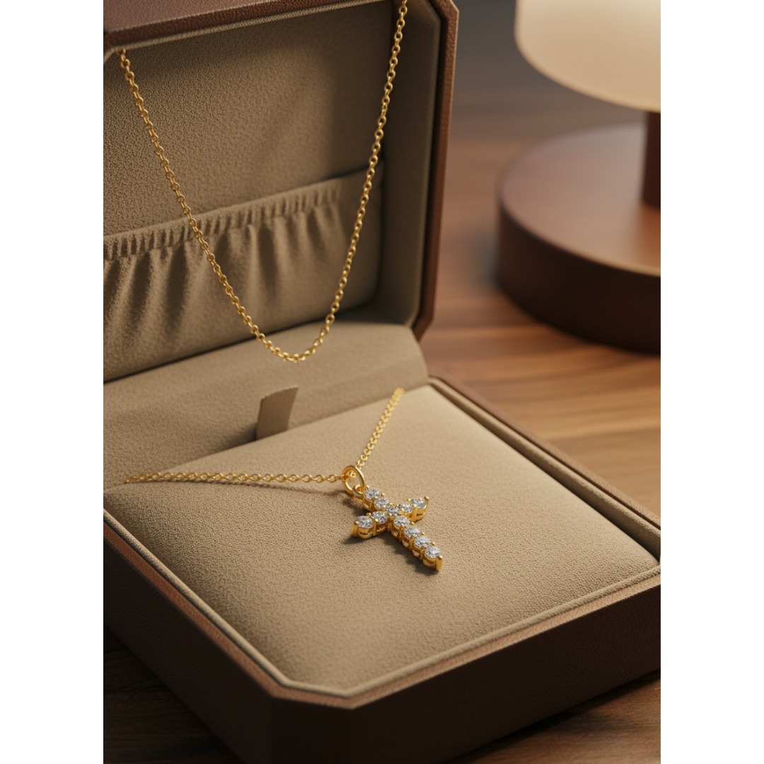 Ariadne Zirconia Cross Hanging Necklace