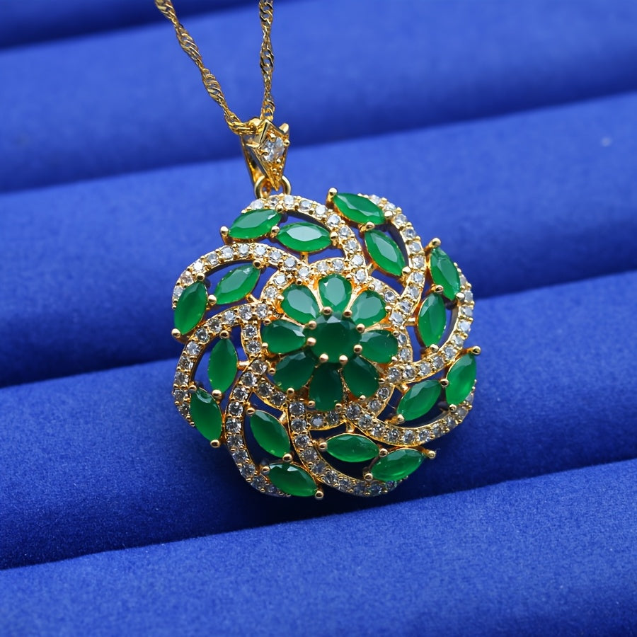 Elegant Multicolored Cubic Zirconia Pendant Necklace