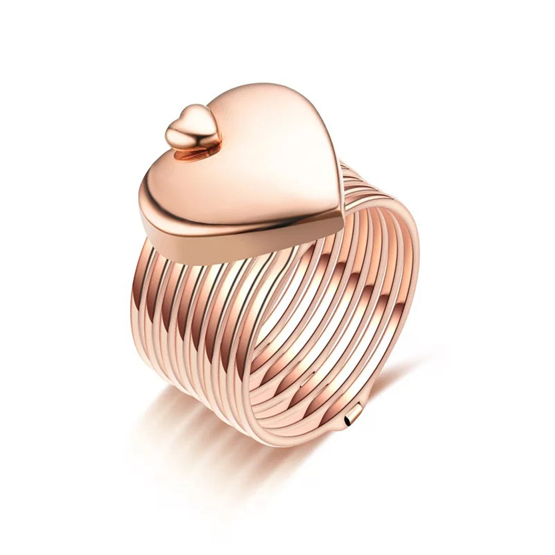 Rose Gold 2 in 1 Foldable Heart Ring Bracelet