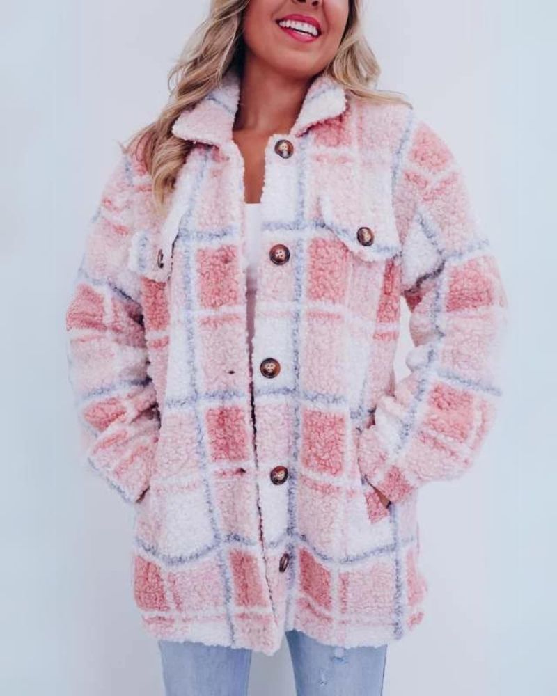 Anna-Berg | Polar Fleece Plaid Jacket