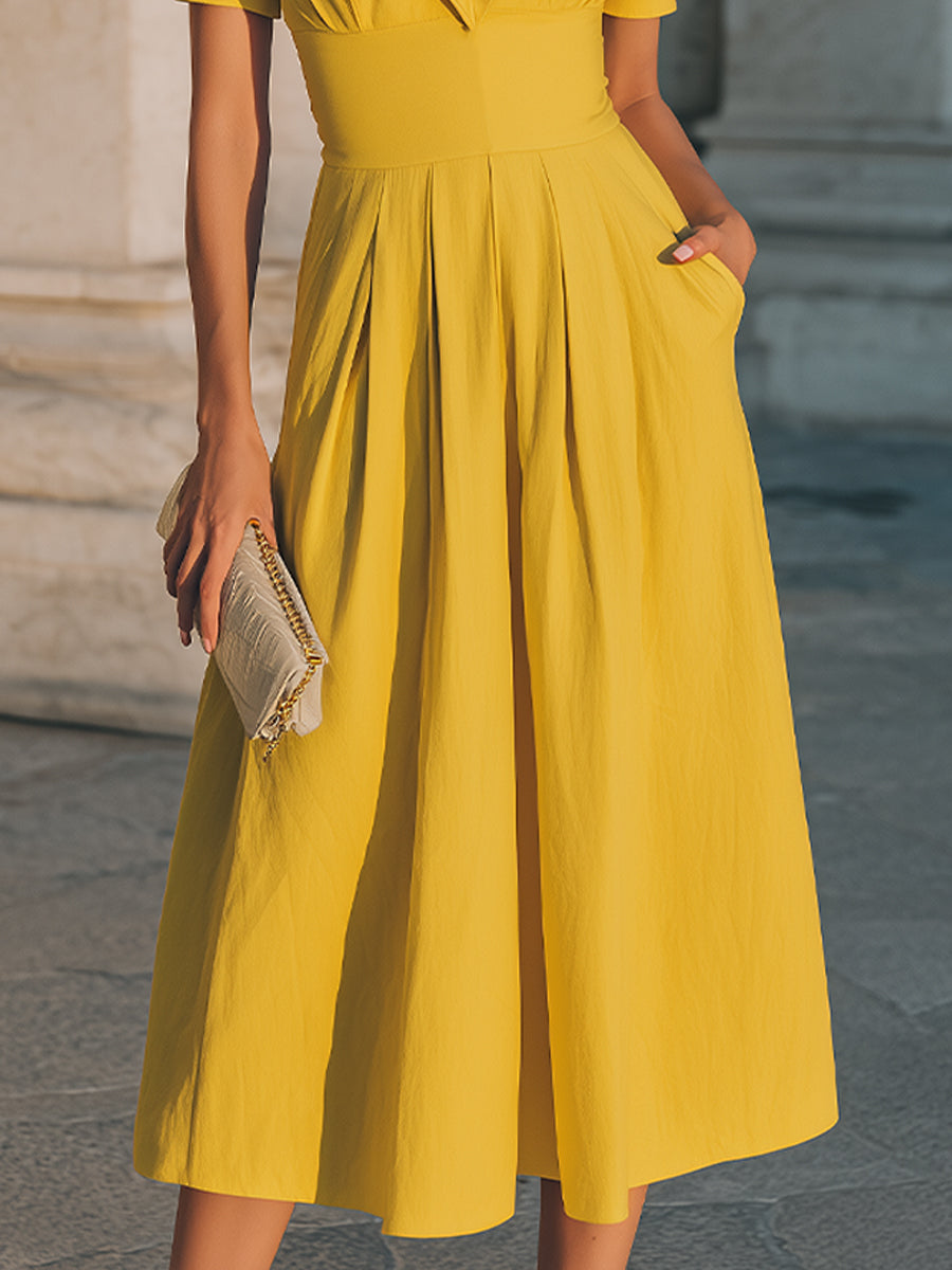 Anna-Berg | Collared Short-Sleeve Dress