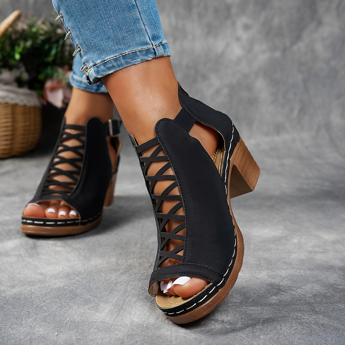 Anna-Berg | Elegant Cushioned Adjustable Sandals with Graceful Drape