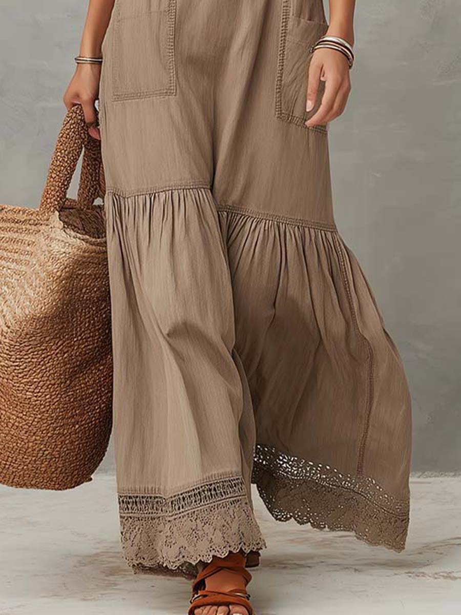 Anna-Berg | Khaki Cotton Sleeveless Dress