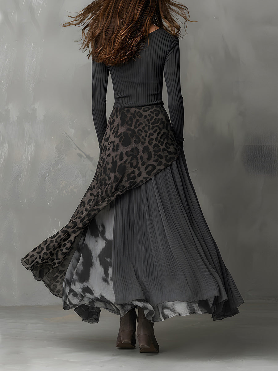 Anna-Berg | Leopard Print Casual Dress