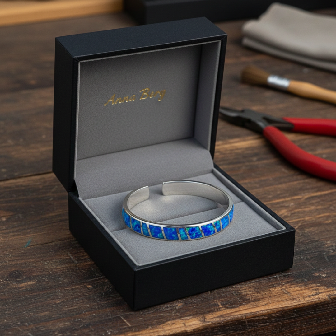 Blue and Silver Opal Bracelet