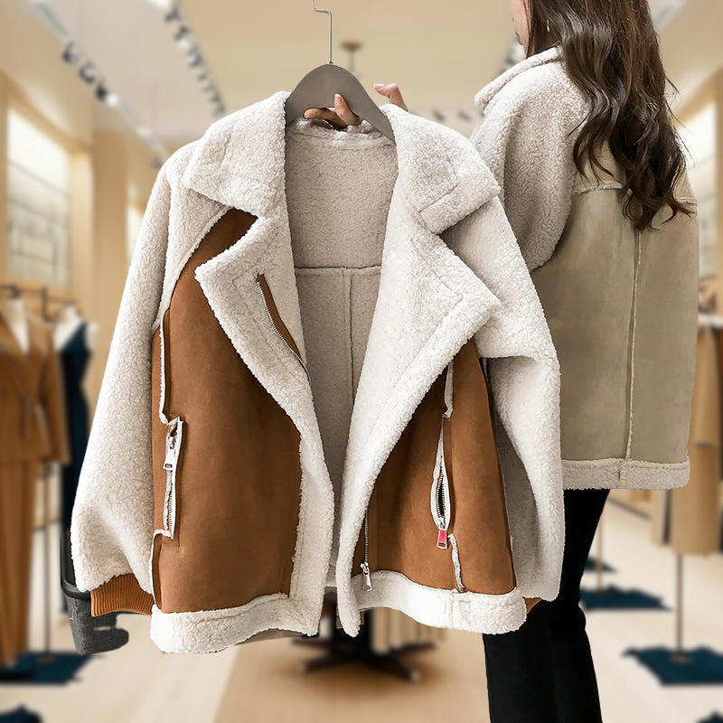Anna-Berg | Faux Shearling Zip-Up Jacket
