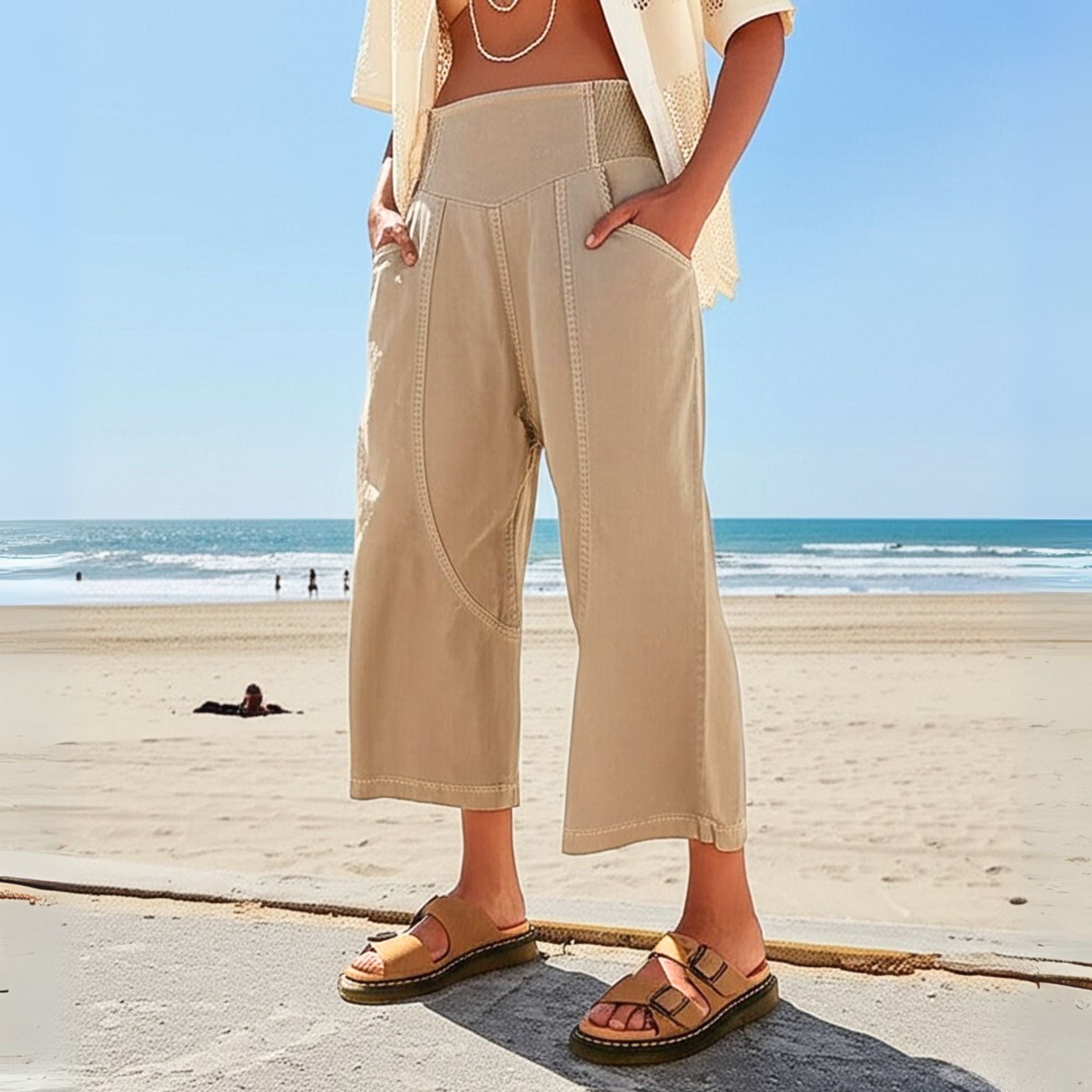 Anna-Berg | Black Wide-Leg Relaxed-Fit Cotton Pant