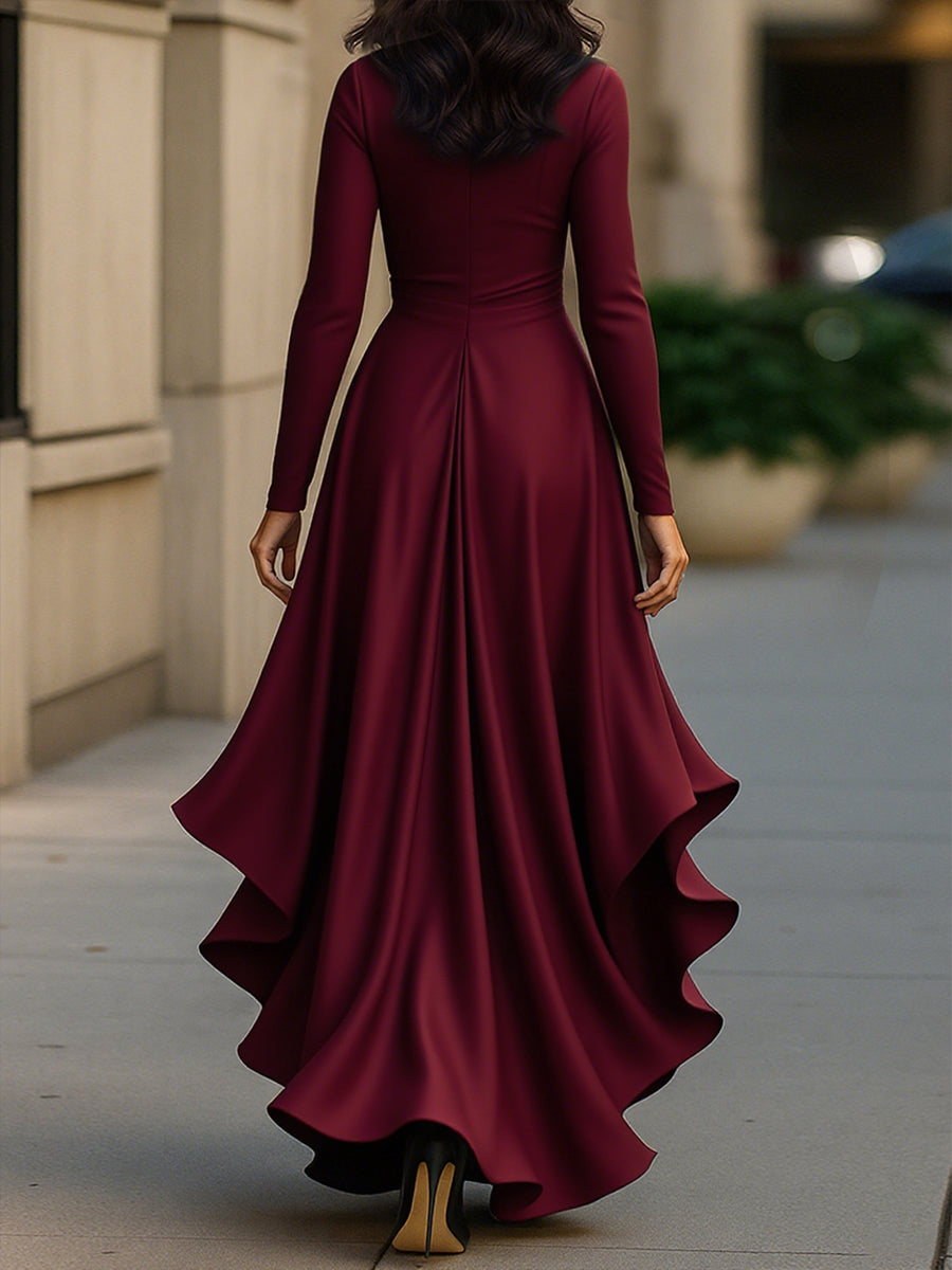 Anna-Berg | Midnight Blue Draped Satin Dress