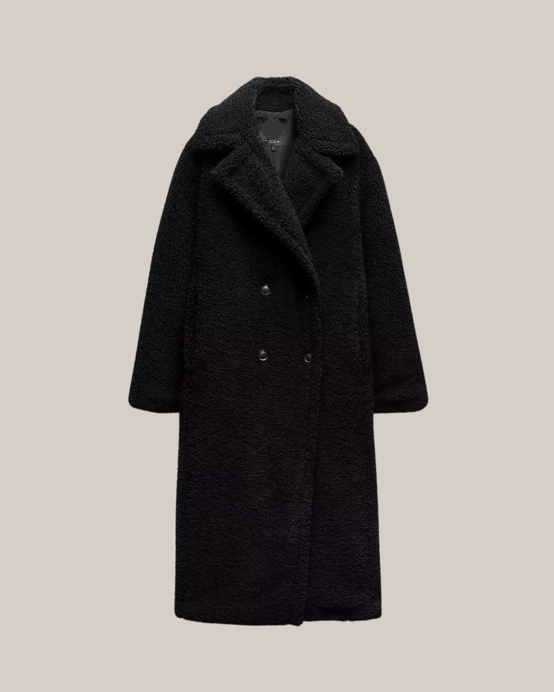 Anna-Berg | Teddy Coat - Double-Breasted, Winter Outerwear, Lapel Collar