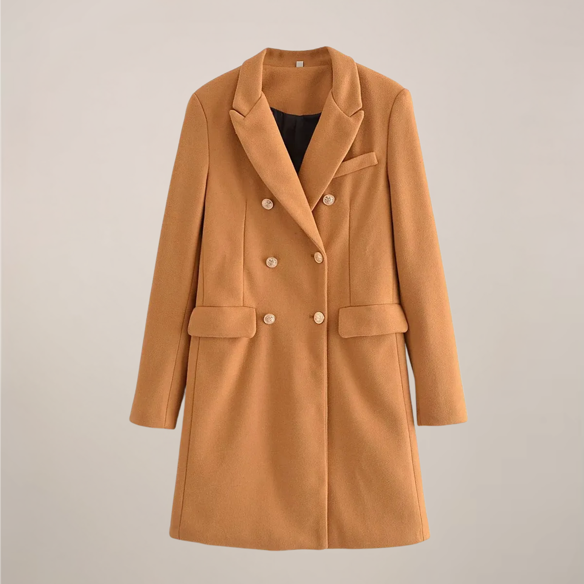Anna-Berg | Peacoat - Camel, Double-Breasted