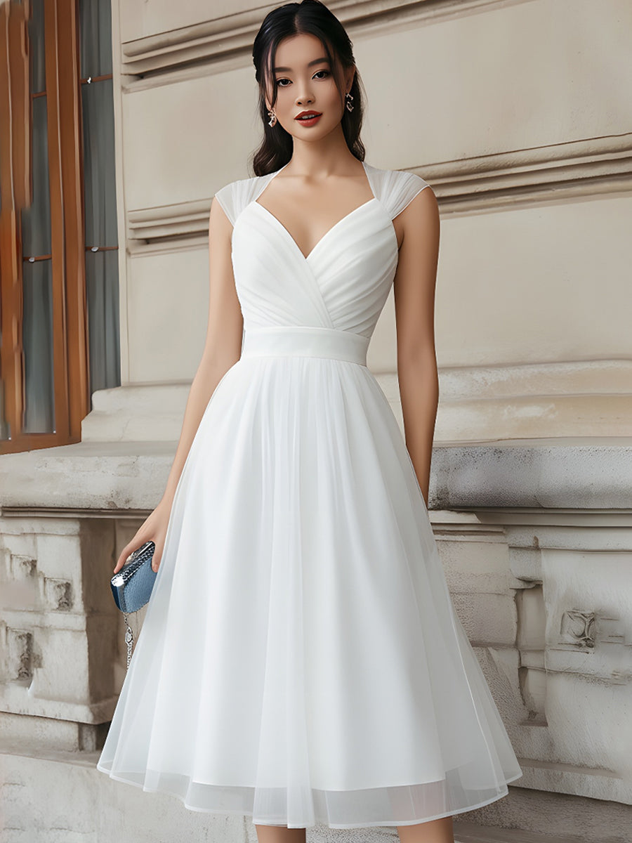 Anna-Berg | V-Neck Pleated Dress