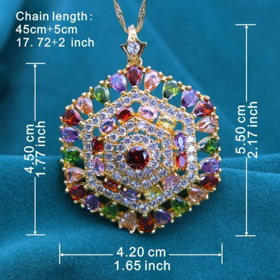 Elegant Hanging Necklace with Synthetic Cubic Zirconia