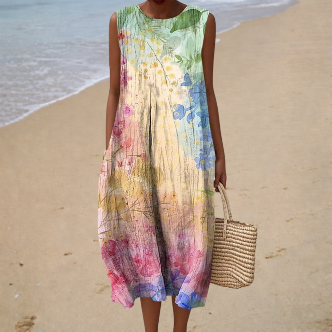 Anna-Berg | Chic Bohemian Midi Dress for Effortless Elegance