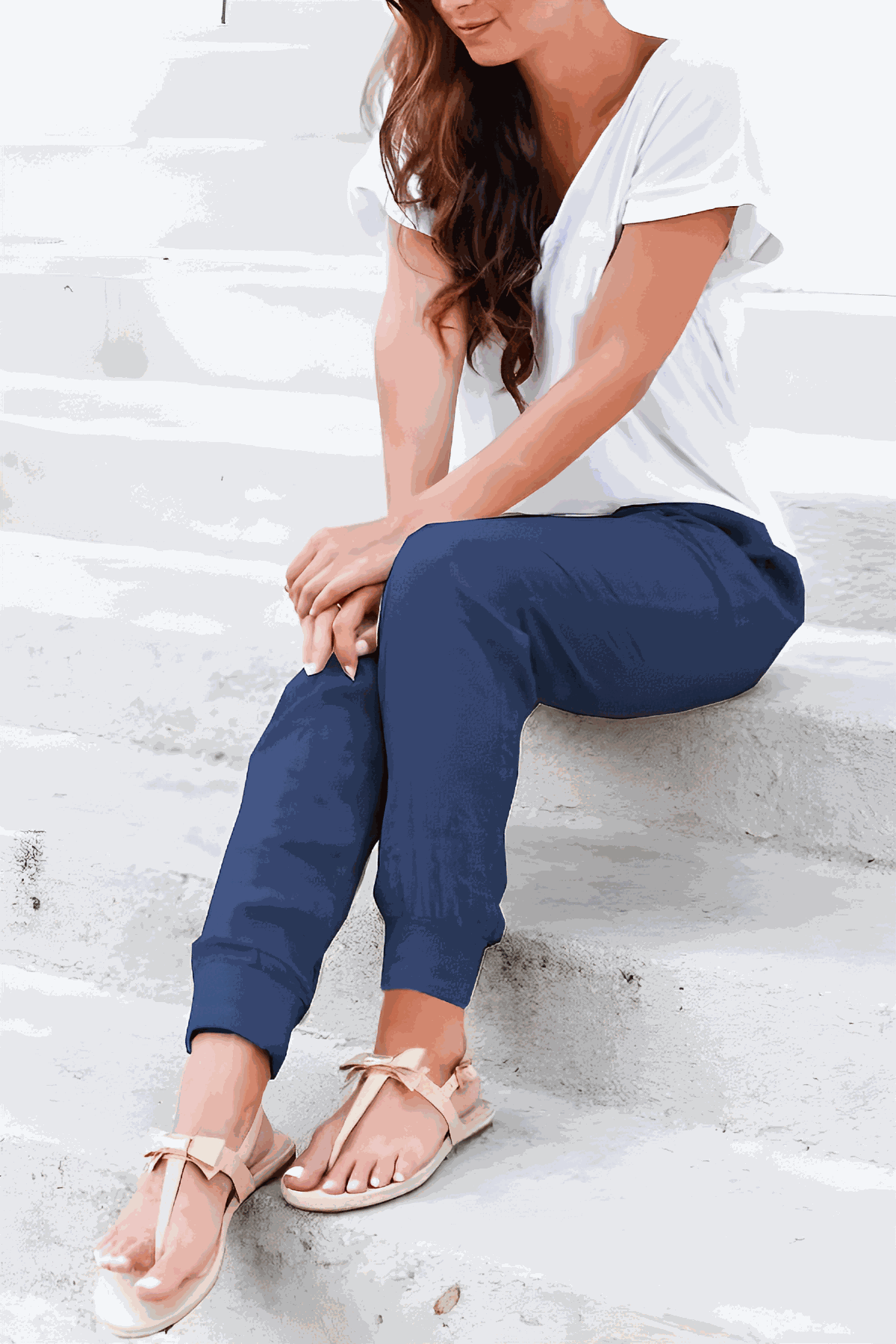 Anna-Berg | Sculpted Drawstring Jogger Pants With Elastic Ankle Cuffs