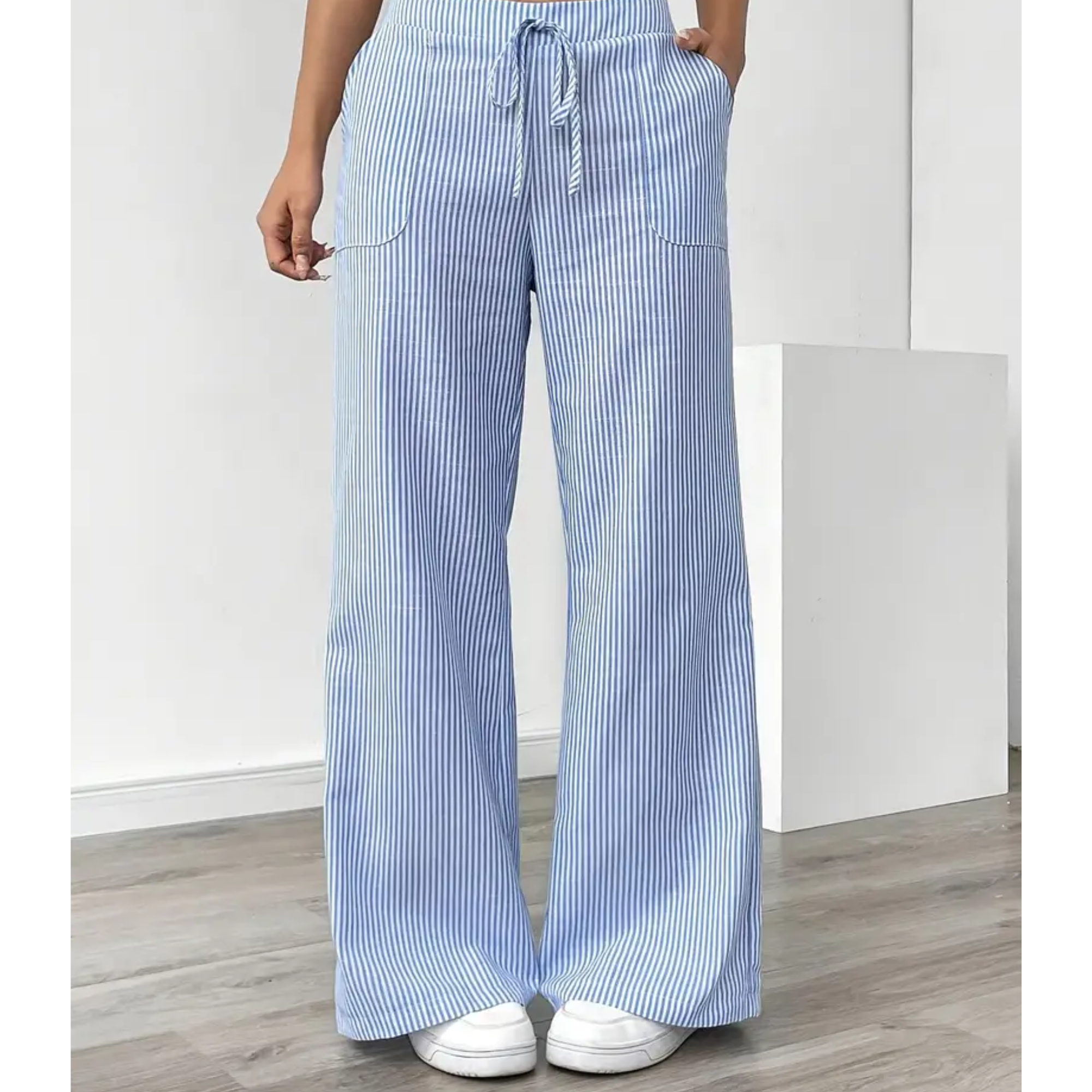Anna-Berg | Modern Striped Pant With Pockets for Effortless Elegance