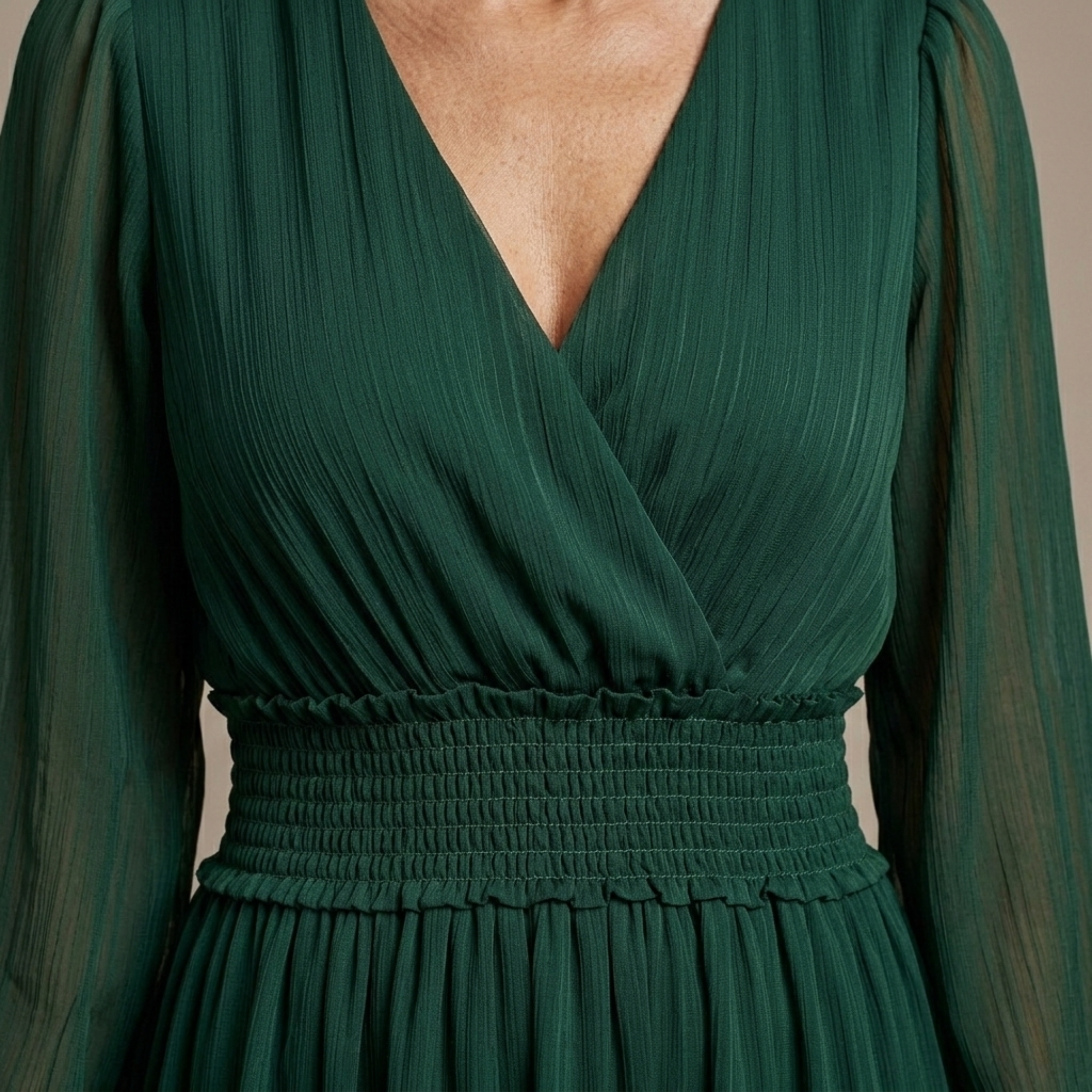 Anna-Berg | Timeless Maria - Chiffon Dress With V-Neck