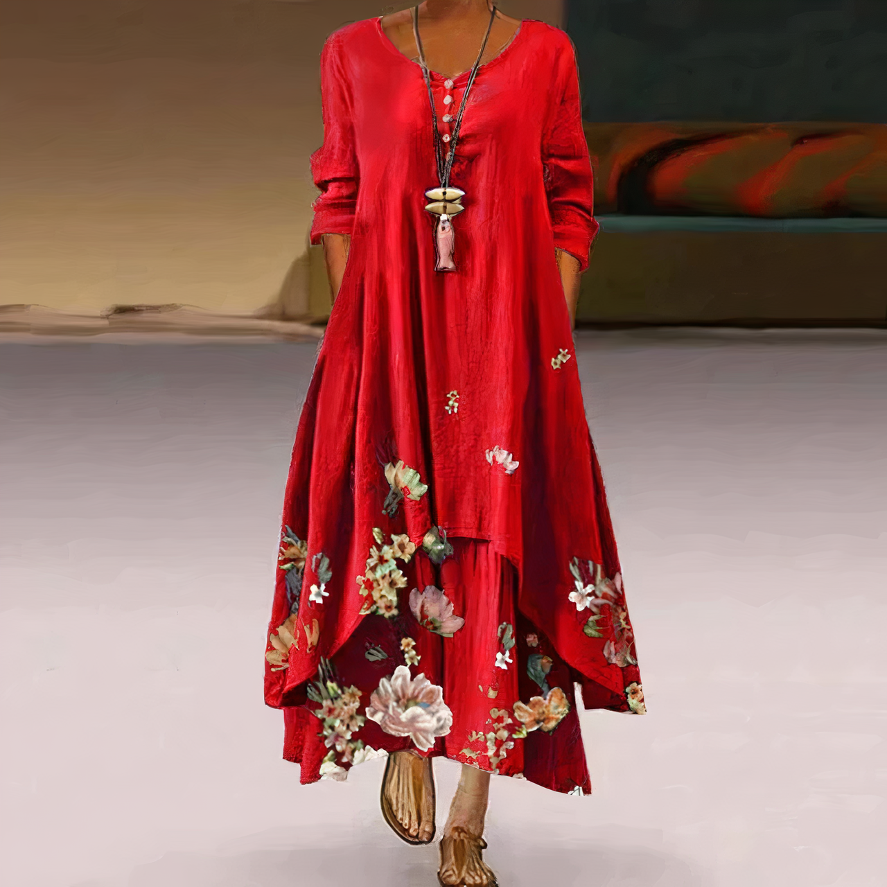 Anna-Berg | Statement Dress With Lace Finish