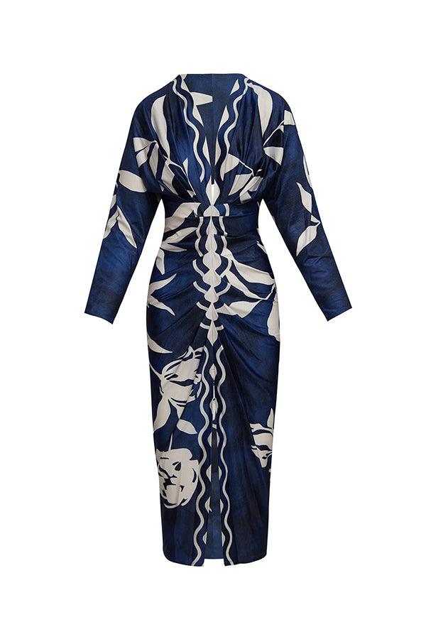 Anna-Berg | Effortless Unique Print Dolman Midi Dress
