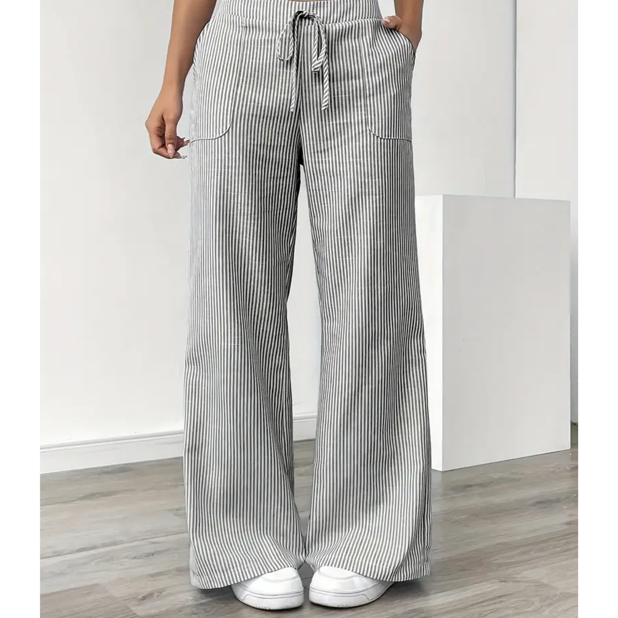 Anna-Berg | Modern Striped Pant With Pockets for Effortless Elegance