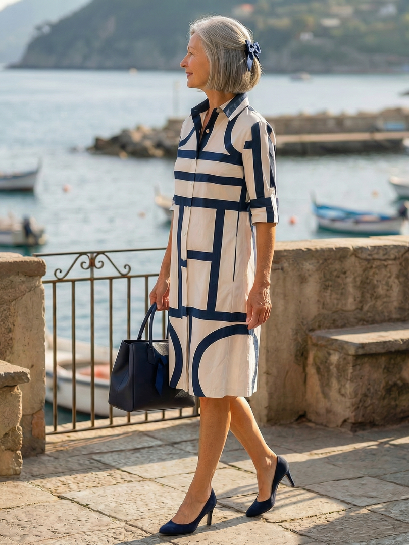 Anna-Berg | Romantic Everyday Graphic Dress in a Flattering Cut