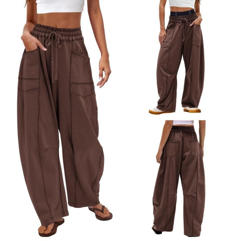Anna-Berg | Elegant Wide Leg Cargo Pants High Waist Drawstring